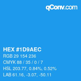 Color code: HEX #1D9AEC | qconv.com