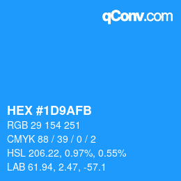 Color code: HEX #1D9AFB | qconv.com