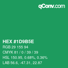 颜色代码: HEX #1D9B5E | qconv.com