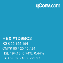 Color code: HEX #1D9BC2 | qconv.com