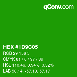 Color code: HEX #1D9C05 | qconv.com