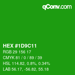 Color code: HEX #1D9C11 | qconv.com