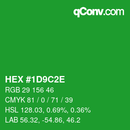 Color code: HEX #1D9C2E | qconv.com