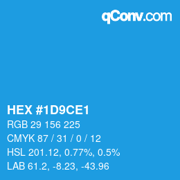 Color code: HEX #1D9CE1 | qconv.com