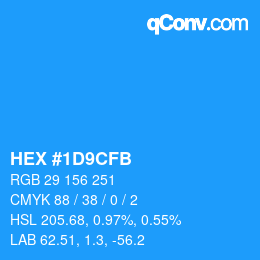 Color code: HEX #1D9CFB | qconv.com