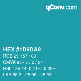 Color code: HEX #1D9DA9 | qconv.com