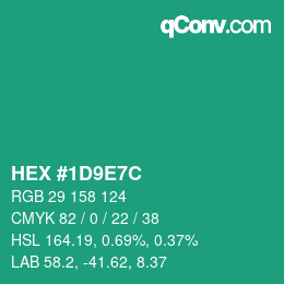 Color code: HEX #1D9E7C | qconv.com