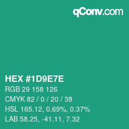 Color code: HEX #1D9E7E | qconv.com