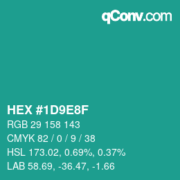 Color code: HEX #1D9E8F | qconv.com