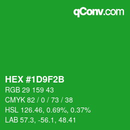 Color code: HEX #1D9F2B | qconv.com