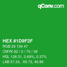 Color code: HEX #1D9F2F | qconv.com