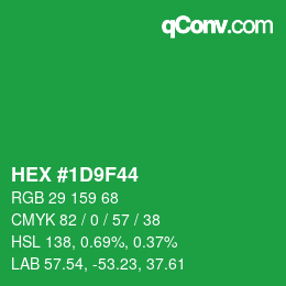 カラーコード: HEX #1D9F44 | qconv.com