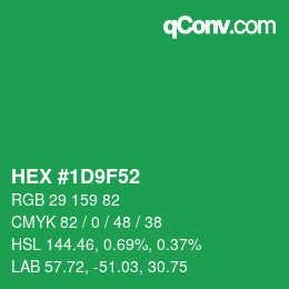 Color code: HEX #1D9F52 | qconv.com