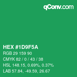 Color code: HEX #1D9F5A | qconv.com
