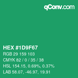 Código de color: HEX #1D9F67 | qconv.com