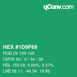 Color code: HEX #1D9F69 | qconv.com