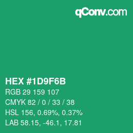 カラーコード: HEX #1D9F6B | qconv.com