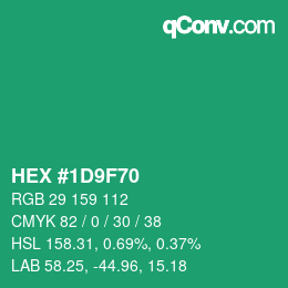 Color code: HEX #1D9F70 | qconv.com