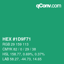 Color code: HEX #1D9F71 | qconv.com