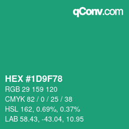 Color code: HEX #1D9F78 | qconv.com