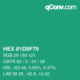 カラーコード: HEX #1D9F79 | qconv.com