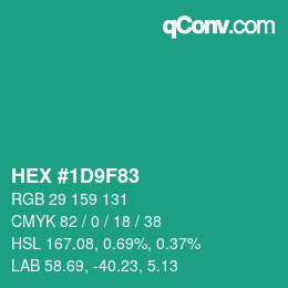 Color code: HEX #1D9F83 | qconv.com