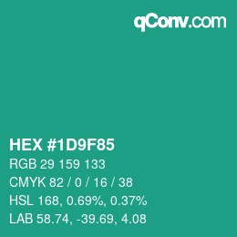 Color code: HEX #1D9F85 | qconv.com