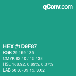 Color code: HEX #1D9F87 | qconv.com