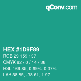 Color code: HEX #1D9F89 | qconv.com