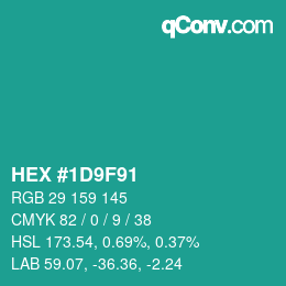 Color code: HEX #1D9F91 | qconv.com