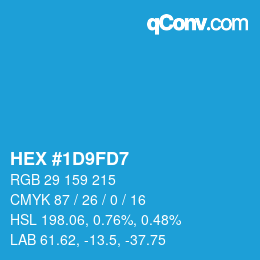 Color code: HEX #1D9FD7 | qconv.com