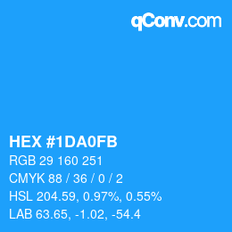 Color code: HEX #1DA0FB | qconv.com