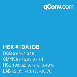 カラーコード: HEX #1DA1DB | qconv.com