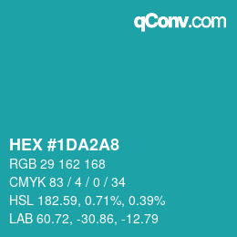 Color code: HEX #1DA2A8 | qconv.com