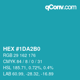 カラーコード: HEX #1DA2B0 | qconv.com