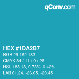 カラーコード: HEX #1DA2B7 | qconv.com
