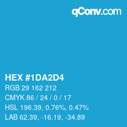 Farbcode: HEX #1DA2D4 | qconv.com