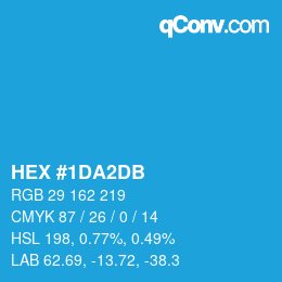 Color code: HEX #1DA2DB | qconv.com