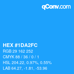 颜色代码: HEX #1DA2FC | qconv.com