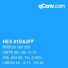 Color code: HEX #1DA2FF | qconv.com