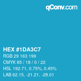 カラーコード: HEX #1DA3C7 | qconv.com