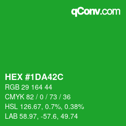 カラーコード: HEX #1DA42C | qconv.com