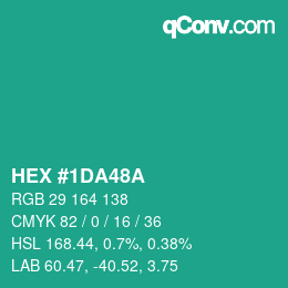 Color code: HEX #1DA48A | qconv.com