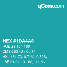 Color code: HEX #1DA4A8 | qconv.com