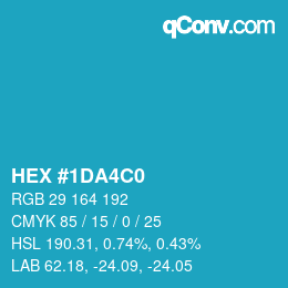 カラーコード: HEX #1DA4C0 | qconv.com