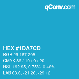 Color code: HEX #1DA7CD | qconv.com