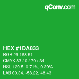 Color code: HEX #1DA833 | qconv.com