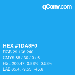 カラーコード: HEX #1DA8F0 | qconv.com