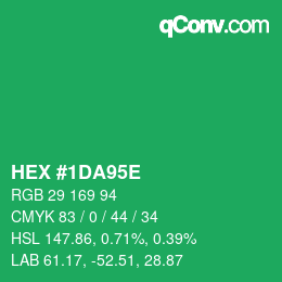 Color code: HEX #1DA95E | qconv.com