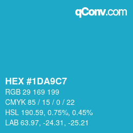 Color code: HEX #1DA9C7 | qconv.com